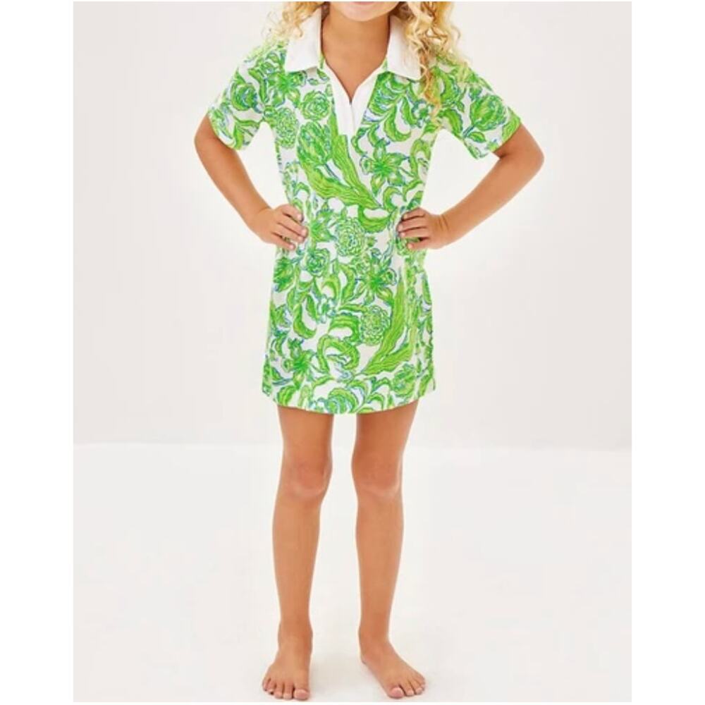 NWT LILLY PULITZER Mini Alden Dress Resort White Daffodil Hill Girl sz. XL 14-16